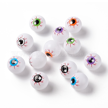プラスチック人工眼球  ハロウィン弾むボール  パーティーの好意のために  怖い小道具  おもちゃのアクセサリー  ラウンド  ミックスカラー  27mm  12個/袋 DIY-A033-02-1