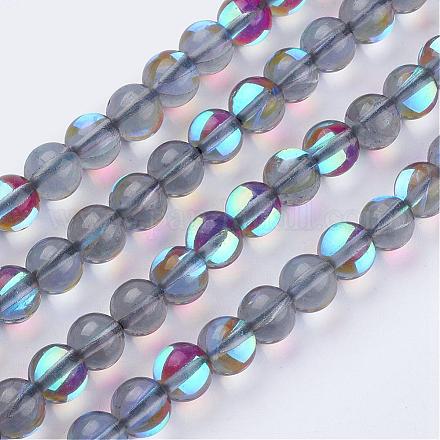 Chapelets de perles en pierre de lune synthétique G-F431-06-6mm-1