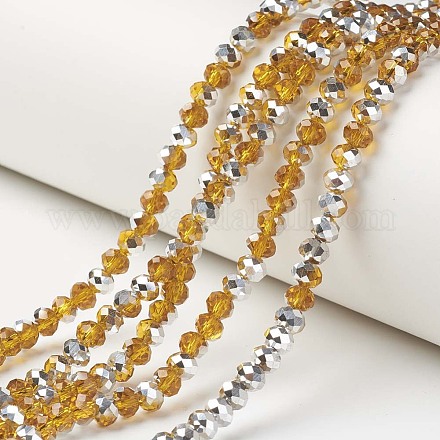 Electroplate Transparent Glass Beads Strands EGLA-A034-T1mm-M10-1
