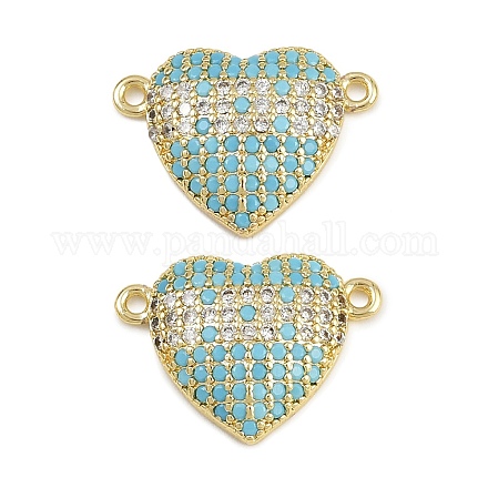 Подвески-сердечки с микропаве из латуни и кубическим цирконием KK-C114-26A-G-1