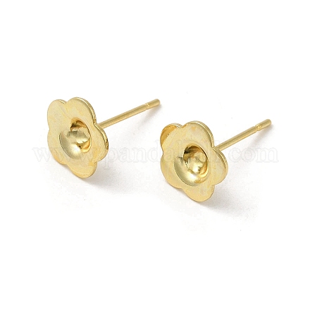 Accessoires pour boucles d'oreilles en acier inoxydable fleur 201 STAS-Q315-07G-1