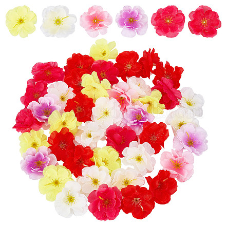 Craspire 120шт 6 цвета ткань имитация цветка персика AJEW-CP0001-87-1