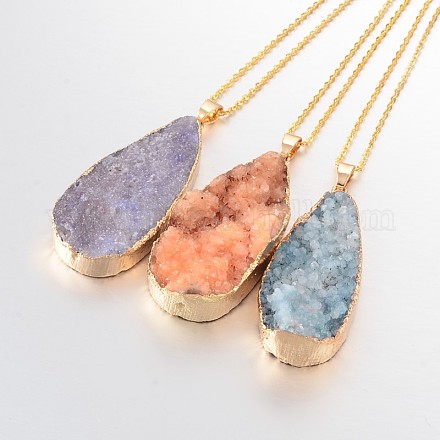 Golden Plated Brass Necklaces NJEW-JN01400-1