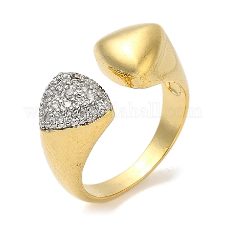 Кольца-манжеты для пальцев из латуни с микропаве из кубического циркония для женщин RJEW-C114-16E-G-1