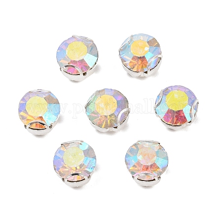 Плоские круглые пришивные бусины-монти со стразами STAS-B107-01E-02S-1