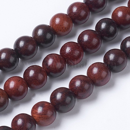 Natural Burmese Rosewood Beads Strands X-WOOD-J001-03-10mm-1