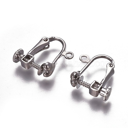 Brass Clip-on Earring Findings KK-F785-02P-1