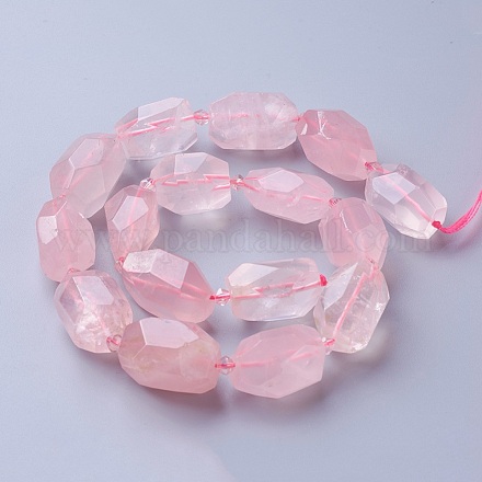 Natural Rose Quartz Beads Strands G-P434-40-1