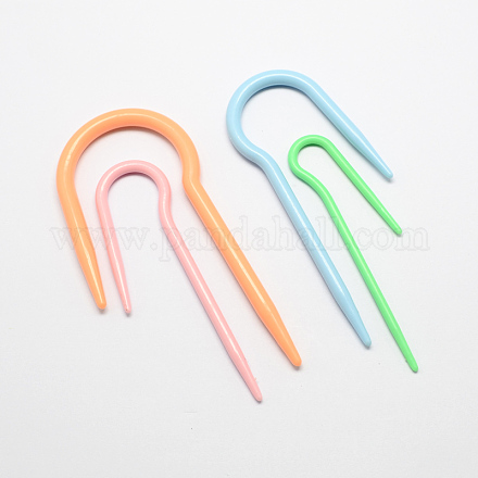 Color mezclado la forma de u puntada cable abs plástico agujas de tejer X-TOOL-R033-M2-1