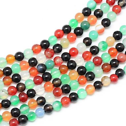 Natural Agate Bead Strands G-R345-10mm-32-1