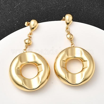 Плоские круглые серьги-гвоздики из нержавеющей стали 304 EJEW-P329-08G-1