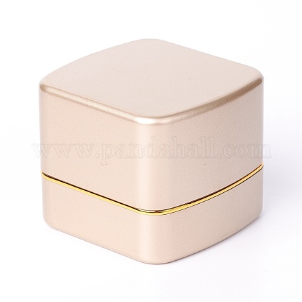 Boîtes à bagues à bijoux carrées en plastique OBOX-F005-01C-1