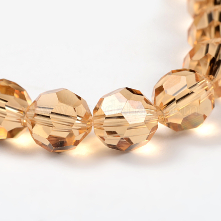 Faceted Round Imitation Austrian Crystal Glass Bead Strands G-PH0008-28-8mm-1