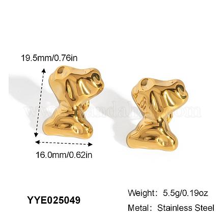 Серьги-гвоздики из нержавеющей стали с чеканной текстурой GJ5833-4-1