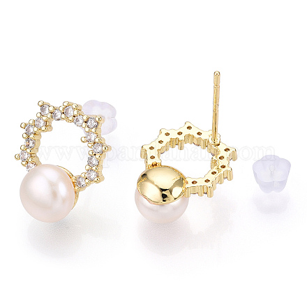 Boucles d'oreilles en perles naturelles PEAR-N020-06P-1