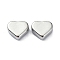 Non-Tarnish 304 Stainless Steel Beads, Heart, Stainless Steel Color, 6x7x3mm, Hole: 1.4mm