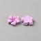 Opaque Resin Cabochons, Flower, Plum, 19x5.5mm