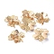 3D Brass Pendants, with Rhinestone, Clover, Real 18K Gold Plated, 24.3x24.3x4.5mm, Hole: 1.5mm