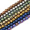 Electroplate Synthetic Magnetic Hematite Beads Strands, Faceted, Round, Mixed Color, 3.5x3mm, Hole: 0.9mm, about 120~122pcs/strand, 15.16~15.35''(38.5~39cm)