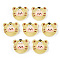 Opaque Resin Cabochons, Animals Tiger Cabochons, Yellow, 23x26x9.5mm