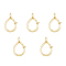 5Pcs Brass Keychain Clasp Findings, Long-Lasting Plated, Teardrop, Golden, 25.5x17.5x2mm, Hole: 4mm, 5pcs