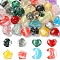 12Pcs 4 Styles Transparent Resin Beads, with Gold Foil, Two Tone, Mixed Shapes, Mixed Color, 16~24x19.5~20.4x13~18mm, Hole: 2.5mm, 3pcs/style