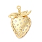 Brass Micro Pave Cubic Zirconia Pendants, Strawberry Charms, Rack Plating, Long-Lasting Plated, Cadmium Free & Lead Free, Clear, 25x17x6mm, Hole: 1.2mm