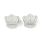 CCB Plastic European Beads, Large Hole Beads, Crown, Platinum, 10x11x6.5mm, Hole: 4.5~4.5mm