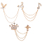 3Pcs 3 Style Crown & Eagle & Music Note Crystal Rhinestone Hanging Chain Brooches, Alloy Lapel Pins for Career Suit Tuxedo of Shirts Tie Hat Scarf, Light Gold, 115~180mm, 1Pc/style