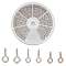 560Pcs 3 Styles Iron Screw Eye Pin Peg Bails, For Half Drilled Beads, Platinum, 8~10x4~5x1~1.2mm, Hole: 2~2.8mm, about 560Pcs/Box