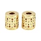 Brass Micro Pave Cubic Zirconia European Beads, Column, Real 18K Gold Plated, 12x10mm, Hole: 4.1mm