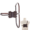 Medieval Polyester Double Sword Holder, Coffee, 1314mm