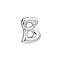 Brass Pendants, Letter A~Z Charms, Letter B, 22x18mm