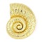 Rack Plating Brass Pendants, Long-Lasting Plated, Cadmium Free & Lead Free, Real 18K Gold Plated, Shell Shape, 26x21x3mm, Hole: 7.5x3.5mm