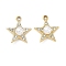Alloy Pendants, Star Charms, UV Plating, with Rhinestone and ABS Plastic Imitation Pearl, Golden, 21x18.5x7mm, Hole: 1.8mm