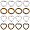 80Pcs 4 Styles Tibetan Style Alloy Bead Frames, Heart & Ring, Mixed Color, 13.5~15x13~13.5x1~3.5mm, Hole: 1.5mm, 20pcs/style