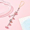 Flower Acrylic & Glass Mobile Straps, Butterfly Alloy Charms Mobile Deocoratione, Dark Orange, 16.5cm