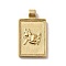 304 Stainless Steel Pendants, Rectangle with Constellations, Real 14K Gold Plated, Taurus, 25x14x2mm, Hole: 2mm