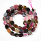Natural Tourmaline Beads Strands, Flat Oval, 7~7.5x5.5~6x2.5~4.5mm, Hole: 0.6mm, about 54~55pcs/strand, 15.67~15.98''(39.8~40.6cm)
