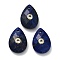 Dyed Natural Lapis Lazuli Pendants, Faceted Teardrop Charms with Golden Tone Brass Micro Pave Clear Cubic Zirconia Findings, Golden, 18x13x6.5~7mm, Hole: 1mm