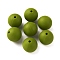 Food Grade Eco-Friendly Silicone Focal Beads, Round, Olive Drab, 15mm, Hole: 2mm