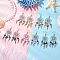 5Pairs 5 Colors Alloy & Synthetic Turquoise Chandelier Earrings, with 316 Surgical Stainless Steel Earrings Finding for Women, Antique Silver, Starfish, 89x28mm, 1pair/color