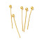 304 Stainless Steel Ball Head Pins, Real 18K Gold Plated, 18x0.5mm, Head: 2mm