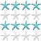 20Pcs 2 Colors Opaque Resin Cabochons, Starfish, Mixed Color, 41x44x7mm, 10pcs/color