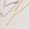 201 Stainless Steel Geometric Portrait Tassel Cross Punk Retro Lady Rosary Bead Necklaces, Golden, Virgin, 20.87 inch(53cm)
