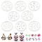 8Pcs 8 Styles Silicone Molds, Carved Mold, For DIY Clay Tools, Flat Round, White, 47.5~62x3.5~4.5mm, Inner Diameter: 4.5~12x4~12mm, 1pc/style