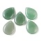 Natural Green Aventurine Pendants, Teardrop Charms, 33~33.5x24.5~25x7.5~8mm, Hole: 2~2.3mm
