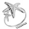Non-Tarnish 304 Stainless Steel Starfish Open Cuff Ring, Stainless Steel Color, Inner Diameter: 17mm