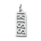 Non-Tarnish 304 Stainless Steel Pendants, with Jump Rings, Laser Cut, Rectangle with Word KISS Charm, Stainless Steel Color, 19.5x7x1mm, Hole: 3mm