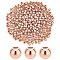 Brass Beads, Long-Lasting Plated, Round, Rose Gold, 4mm